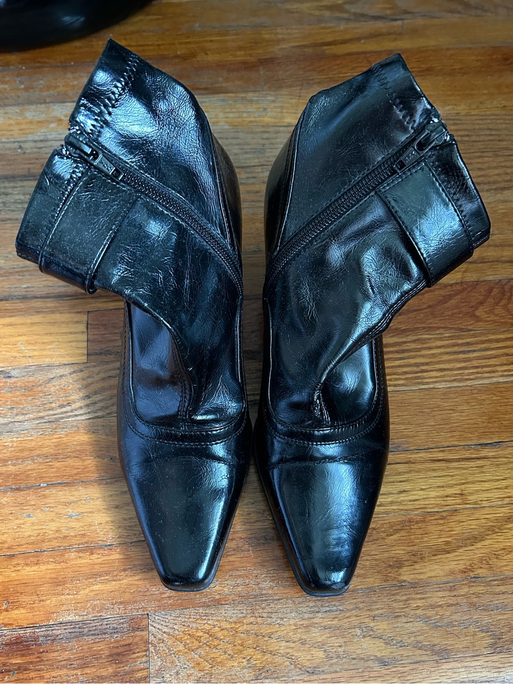 Franco Sarto Black Leather Ankle Booties